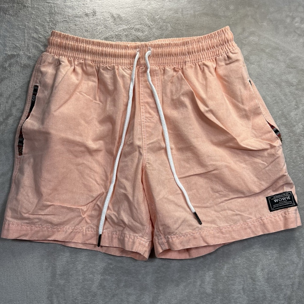 Wowie Shorts Mens M Peach Nomad Inseam 5" Aztec Stretch Breathable Comfort